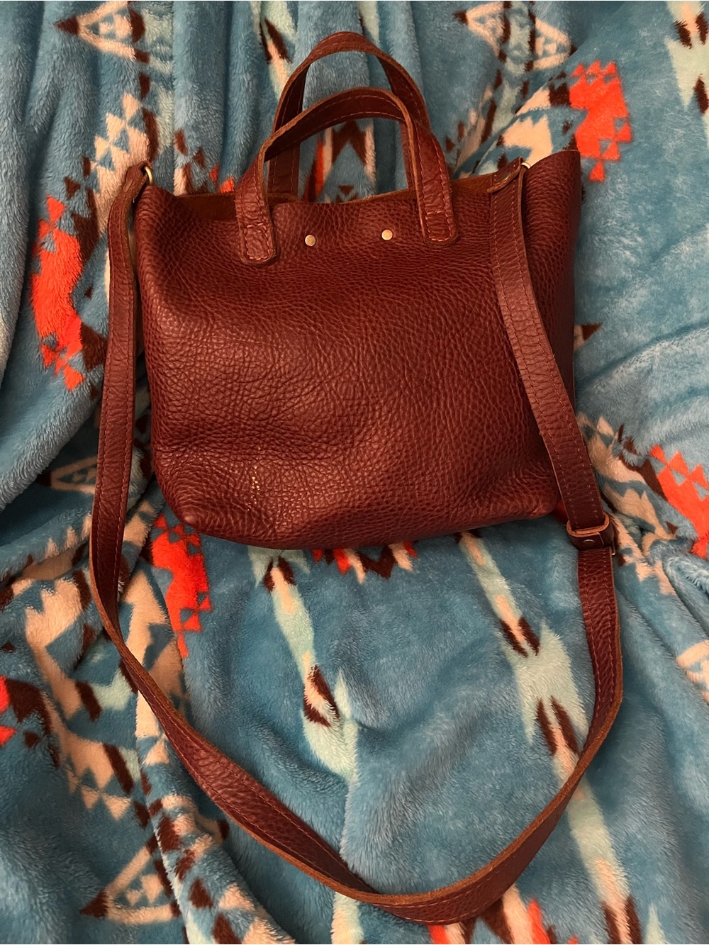 Portland Leather Nutmeg Pebbled Leather Tote - Picture 2 of 6